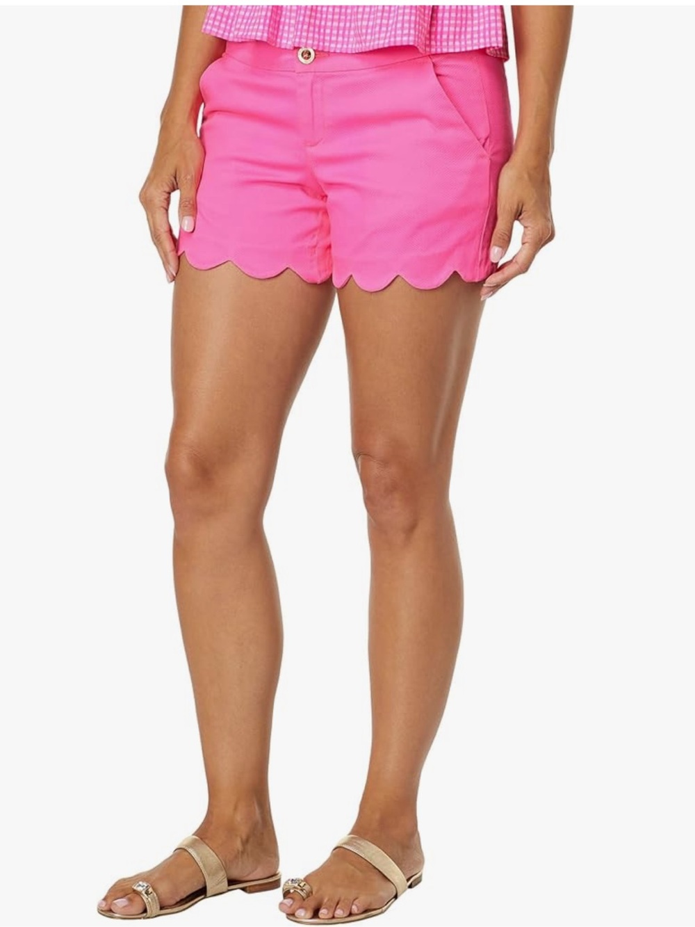 Lilly Pulitzer Textured Scalloped Hem  Hot Pink Shorts